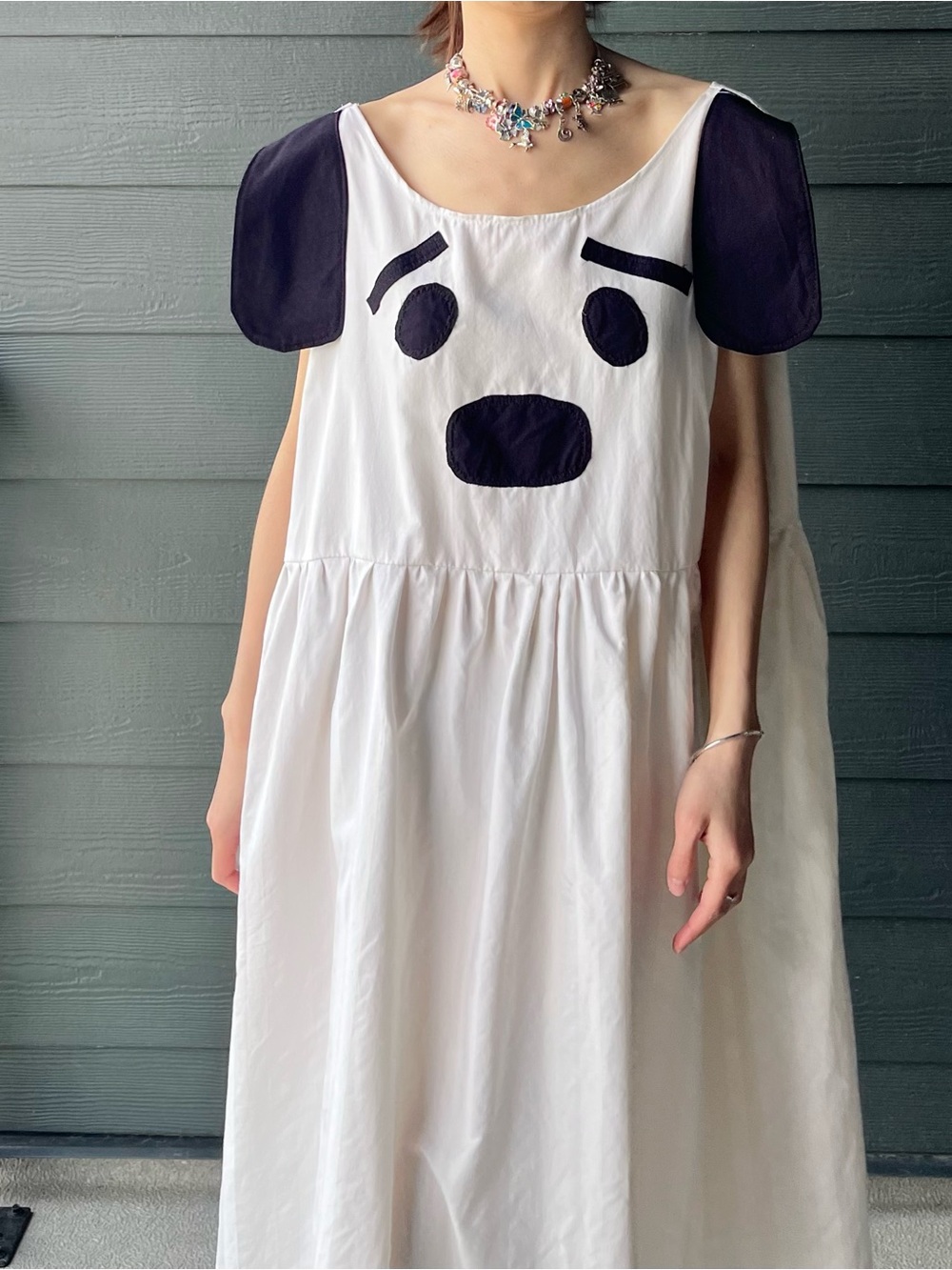 Puppy Mood | Handmade Patchwork Puppy Face Dress SKU 07216 Plus Size - Picture 8 of 16